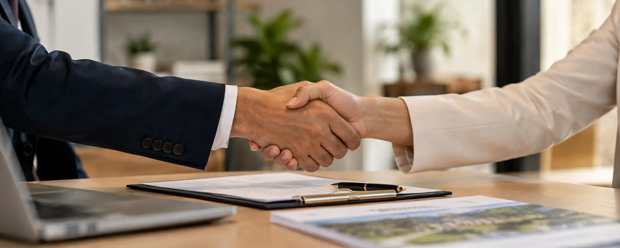 Handshake between SkyTown team and client