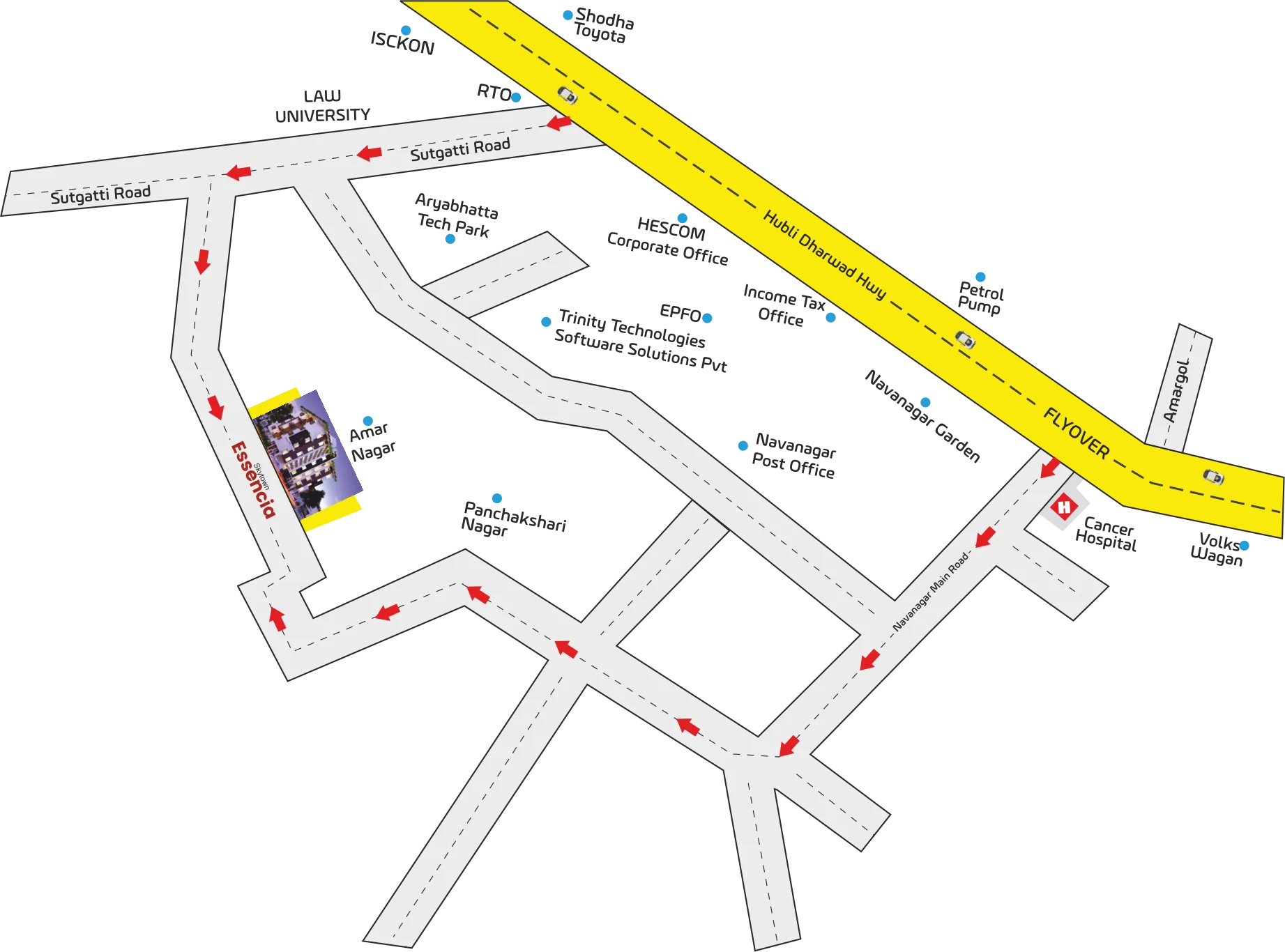 Location map for SKYTOWN ESSENCIA
